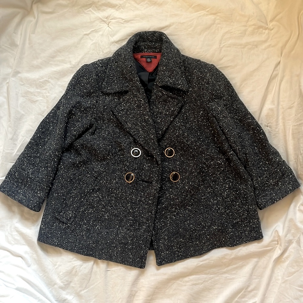 Navy blue Tommy Hilfiger pea coat.